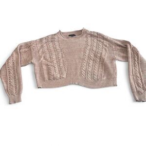 Forever 21 Women's Cropped Sweater |‎ Size Medium | Pink Knit Pullover